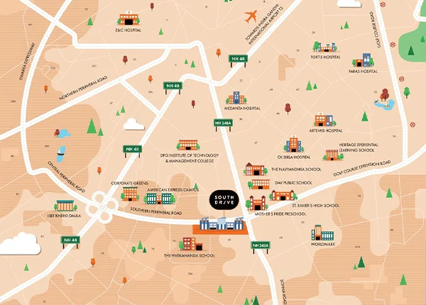 Aarize South Drive at Sector 69,
 Location Map plan