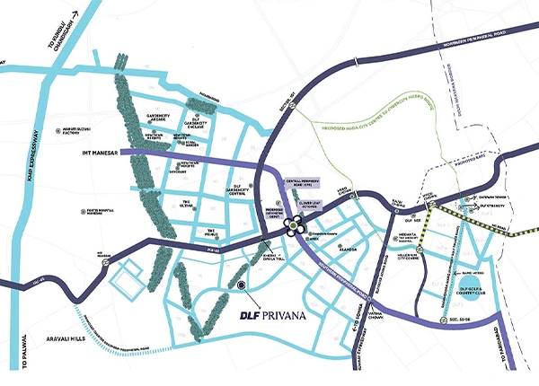 DLF Privana North at Sector 76,
 Location Map plan