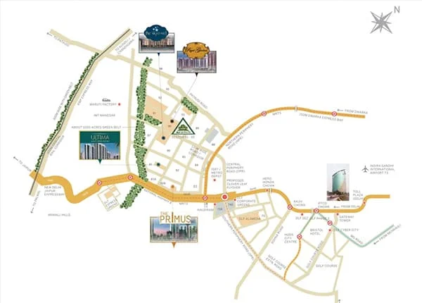 DLF The Primus at Sector 82a
 Location Map plan