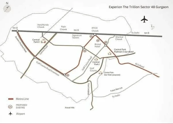 Experion The Trillion at Sector 48,
 Location Map plan