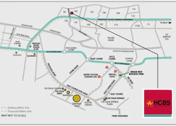 HCBS Twin Horizon at Sector 102,
 Location Map plan