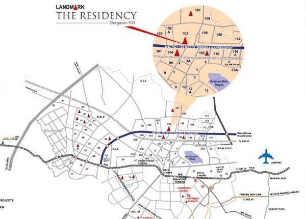 Landmark Skyvue at Sector 103,
 Location Map plan