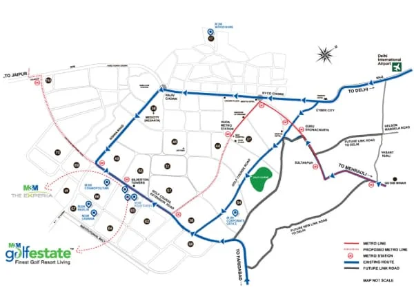 M3M Golfestate at Sector 65
 Location Map plan