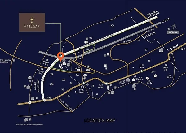 MVN Aero One at Sector 37D,
 Location Map plan