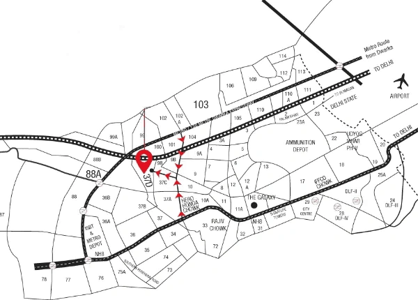 Navraj The Kingstown Heights at Sector 37D,
 Location Map plan