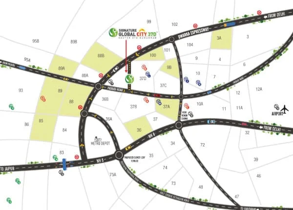 Signature Global City 37D at Sector 37D
 Location Map plan