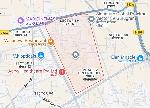 Vista Avenue at Sector 89, Location Map plan